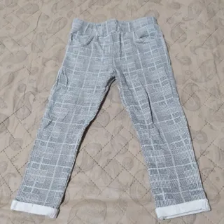 شلوار طوسی چهارخونه بچه