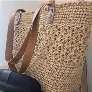 کیف بزرگ رافیا طرح ستاره