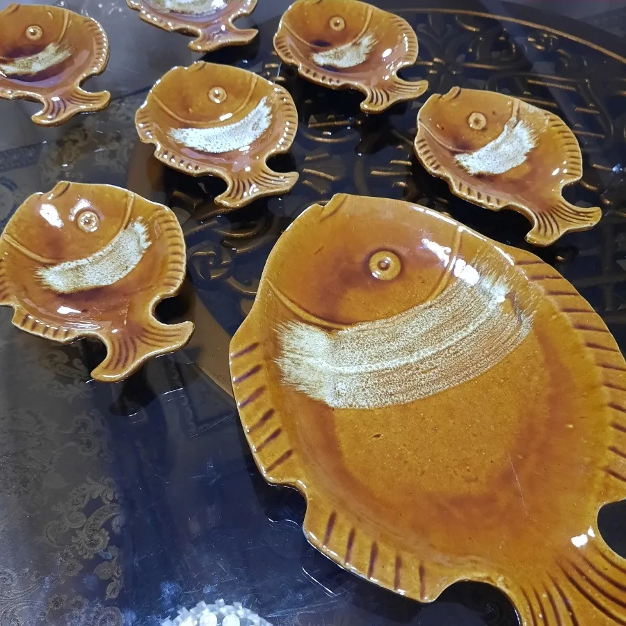 ست بشقاب و سینی طرح ماهی