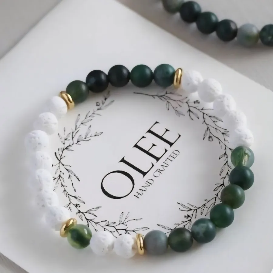 دستبند عقیق خزهای