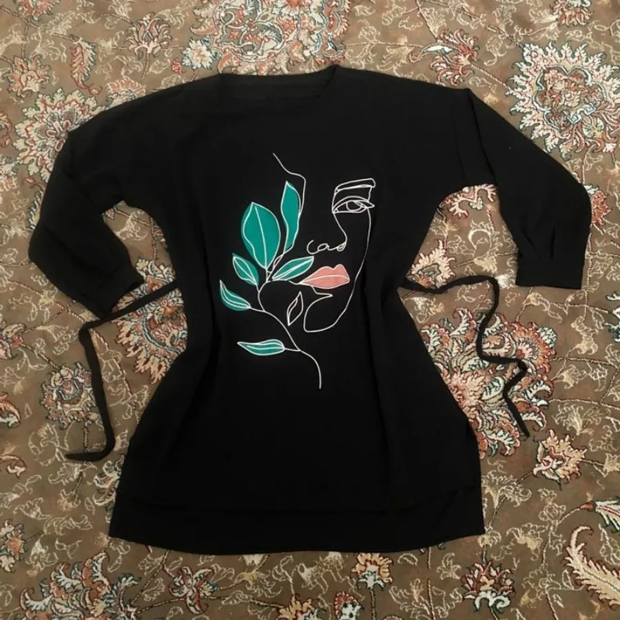 تونیک مشکی چاپ دار