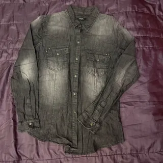 شومیز ذغالی جین خارجی