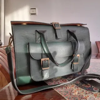 کیف چرم گاوی سبز