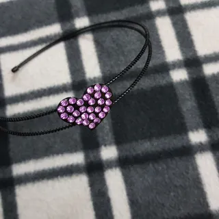 تل فنری مشکی مدل قلب بنفش