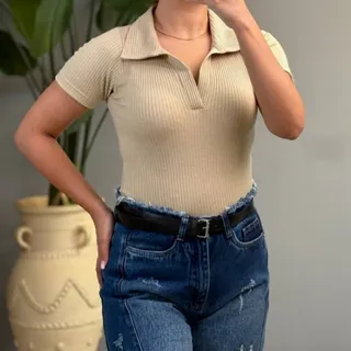 تیشرت کبریتی یقه دار