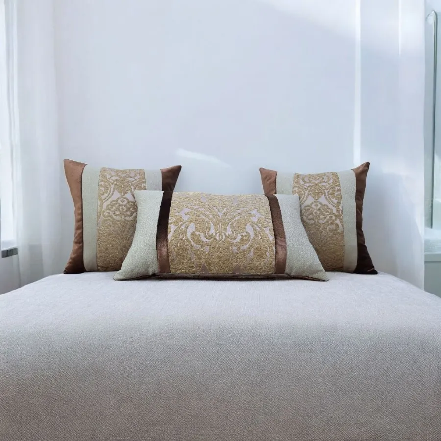 ست کوسن قهوه ای نسکافه ای