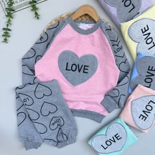 بلوز شلوار دخترانه قلبی