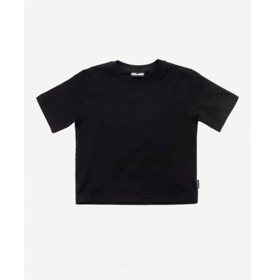 کراپ تیشرت مشکی ساده