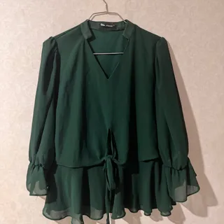 بلوز حریر مجلسی سبز