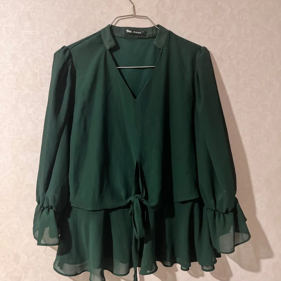 بلوز حریر مجلسی سبز