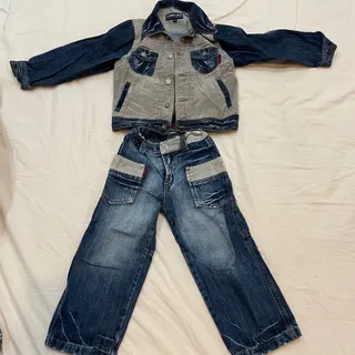 ست کت و شلوار جین پسرانه