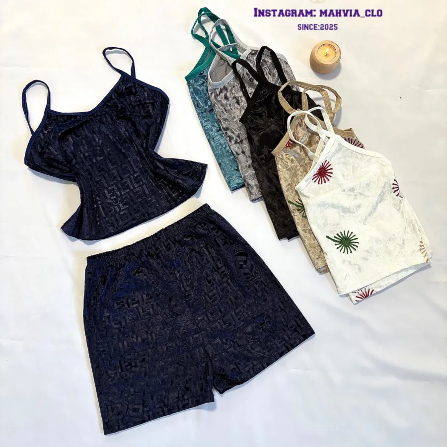 ست تاپ شورت مخملی