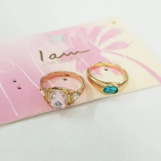 پک انگشتر طلایی نگین دار