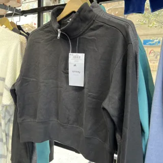 هودی کراپ وارداتی نیم زیپ