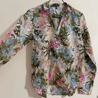 شومیز جلو بسته گلدار نخی