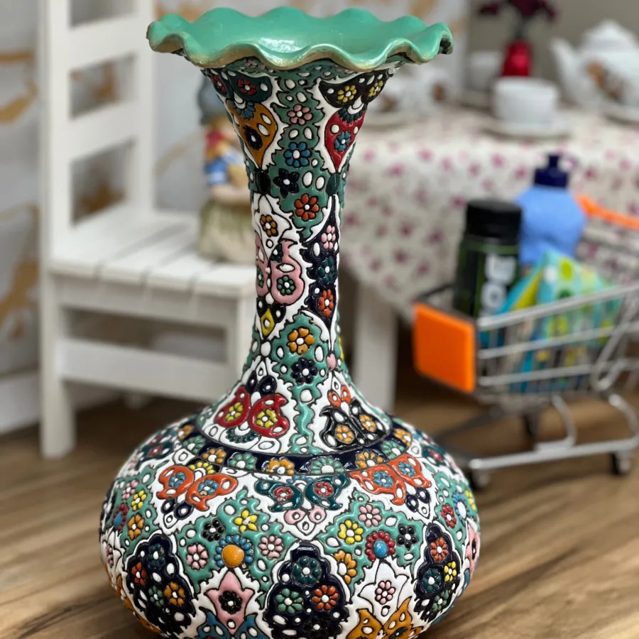 گلدان میناکاری سفالی