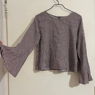 شومیز زرشکی و سفید نخ