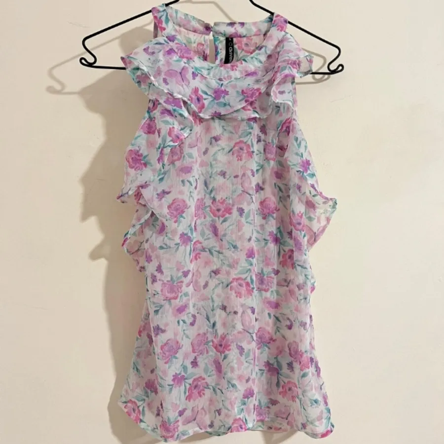 تاپ حریر گلدار خارجی