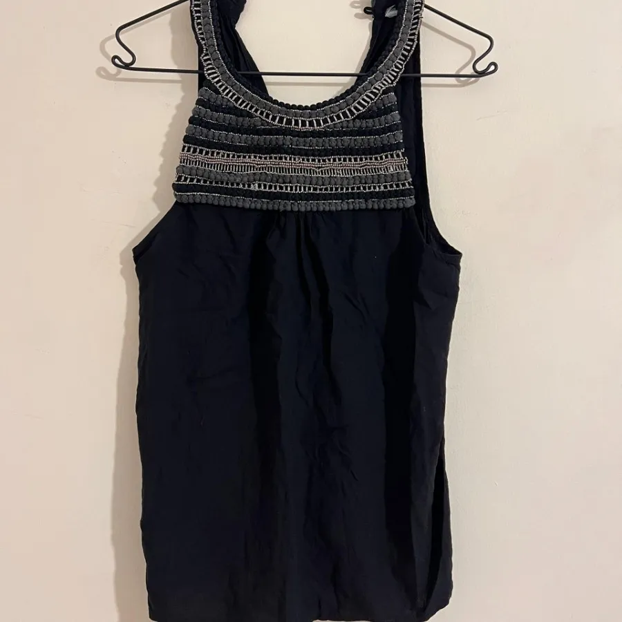 تاپ نخی مشکی منجوقی