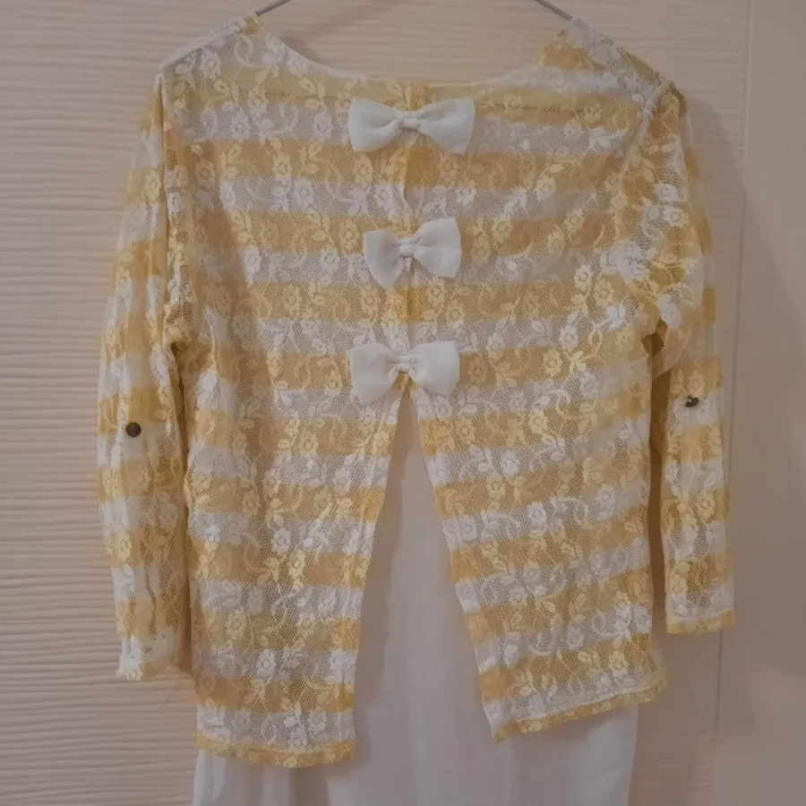 شومیز گیپور زرد