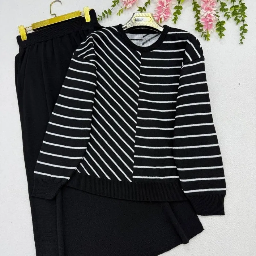 بلوز و دامن بافتنی