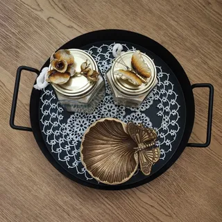 شمعدان برنجی میناکاری شده