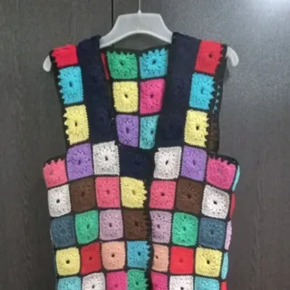 جلیقه چهل تکه بافت