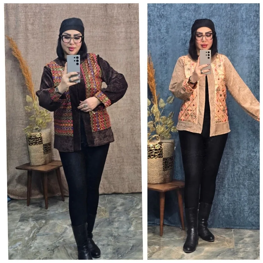 مانتو کتی مخمل سوزندوزی