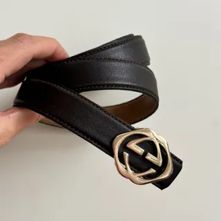 کمربند چرم قهوه‌ای سوخته