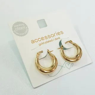 گوشواره قفلی استیل طلایی