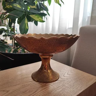 ظرف برنجی طاووس