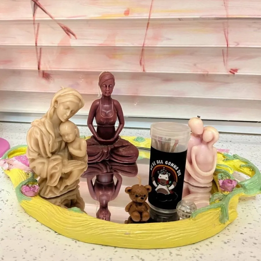 سینی کف آینه ای وجادستمال