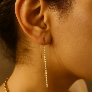 گوشواره بخیه‌ای نگین دار