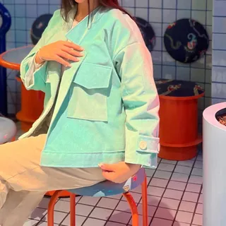 بارانی کتان سبز رنگ