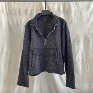 نیم زیپ رنگ ذغالی