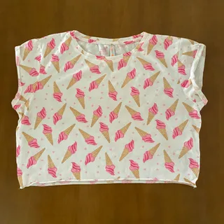 تیشرت کراپ بستنی