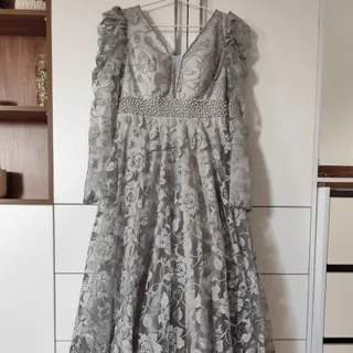 لباس مجلسی نقره ای اکلیلی