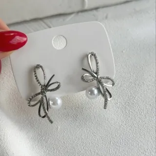 گوشواره پاپیون و مروارید