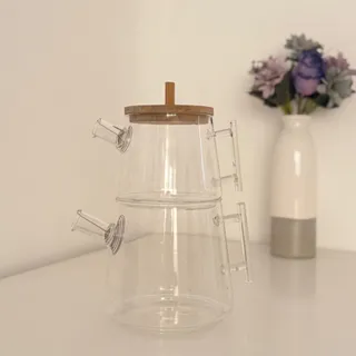 کتری قوری پیرکس درب بامبو