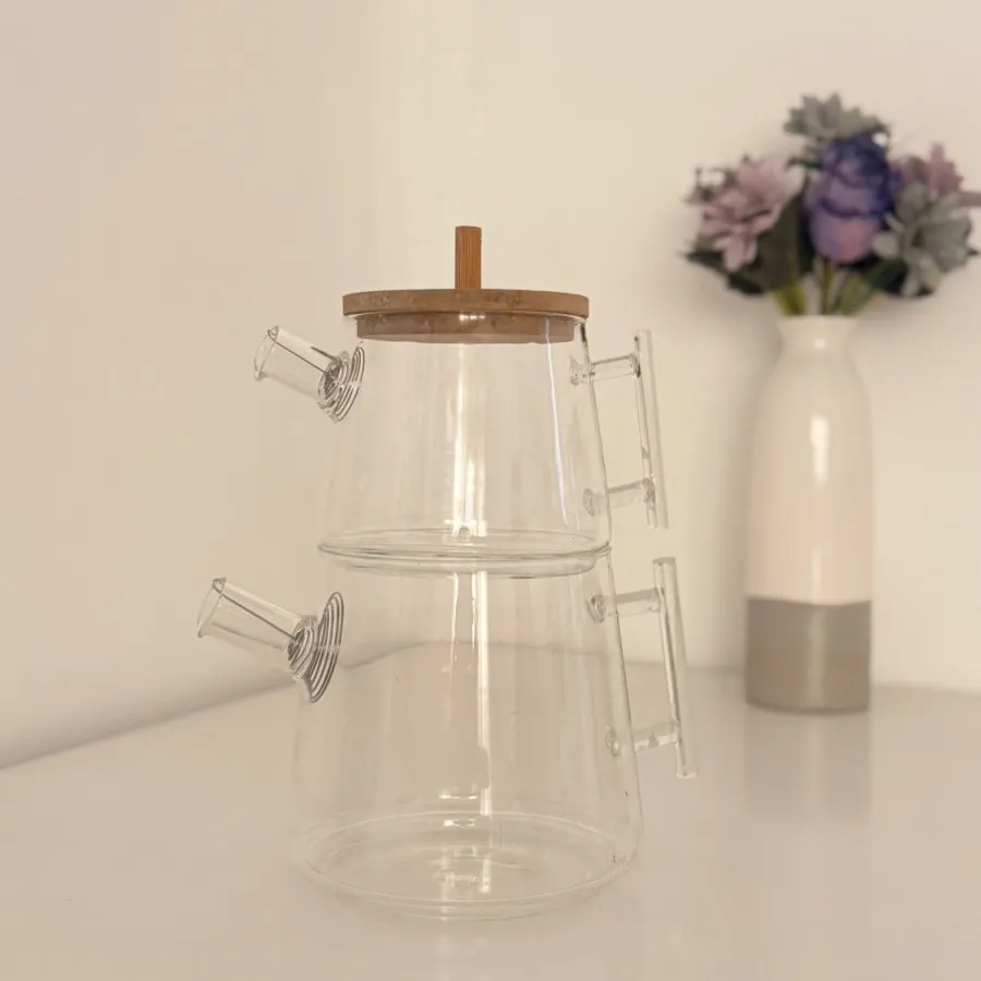 کتری قوری پیرکس درب بامبو