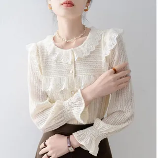 شومیز یقه خامه دوزی