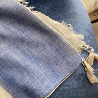 شال سفید ابی لیمویی