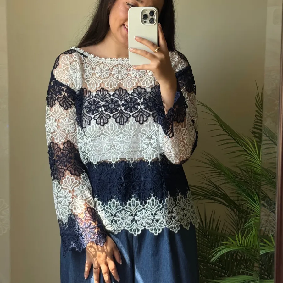 شومیز گیپور قلاب بافی