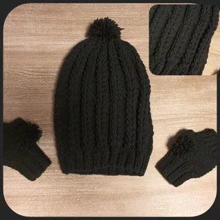 ست کلاه و دستکش دستباف