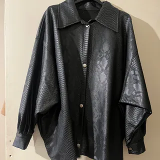 کت چرم پوست ماری مشکی