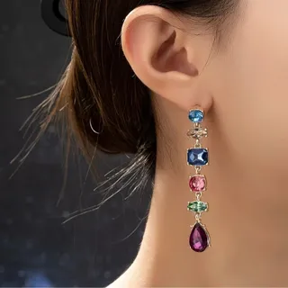 گوشواره آویز سنگ رنگی