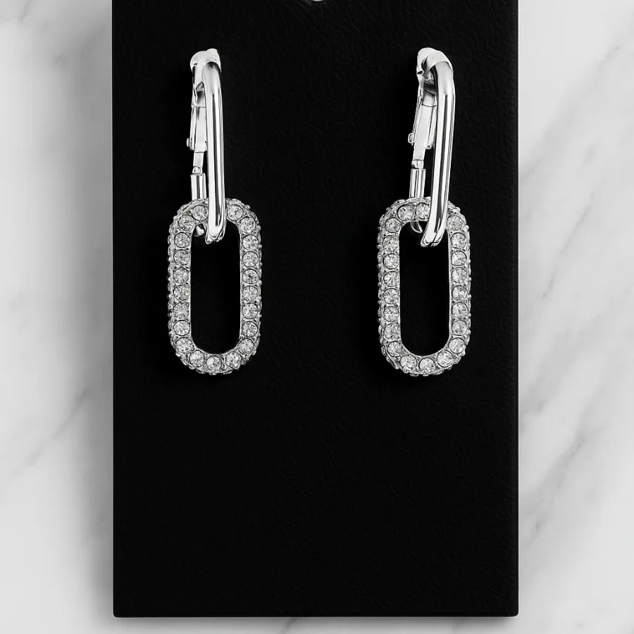 گوشواره زنجیری نگین دار