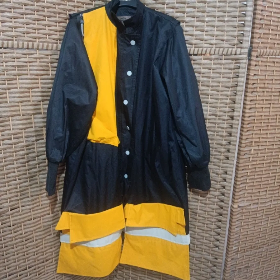 بارانی زرد مشکی آستر دار