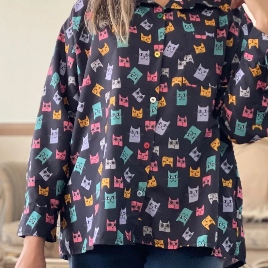 شومیز طرح گربه