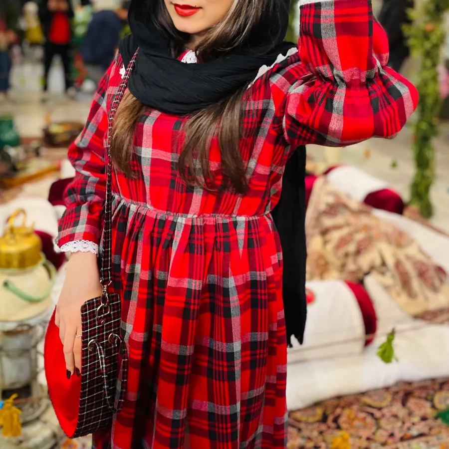 پیرهن پاییزی قرمز چارخونه